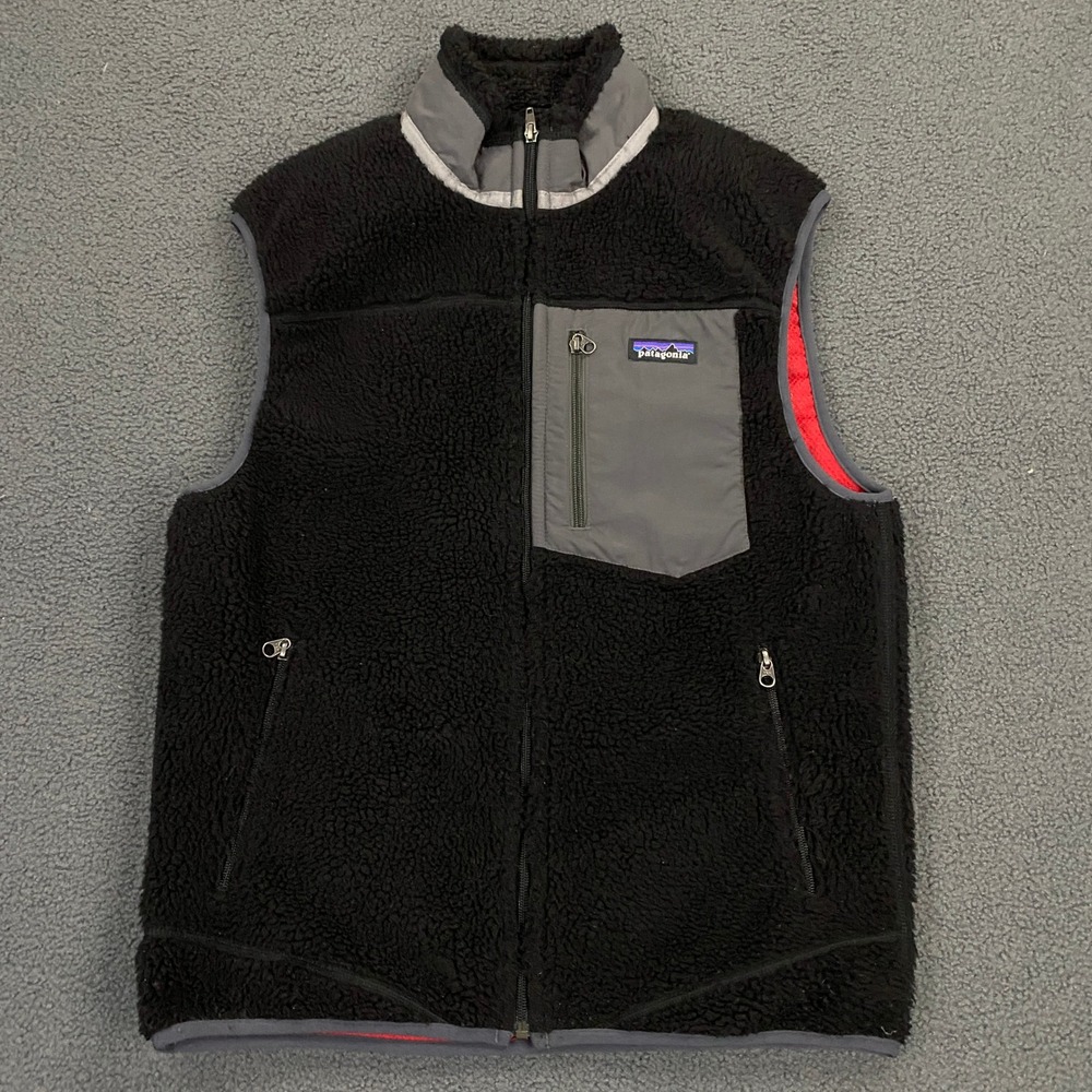 Patagonia Classic Retro-X Fleece Vest Mens Medium Black Deep Pile Sherpa